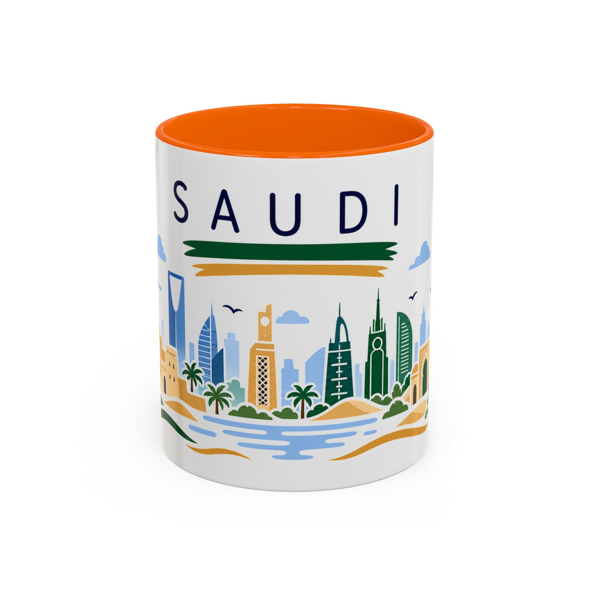 Saudi Arabia Coffee Mug | Travel Souvenir Accent Mug | Country Gift Ceramic Cup 11oz 15oz