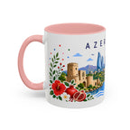 Azerbaijan Coffee Mug | Travel Souvenir Accent Mug | Place Gift Ceramic Cup 11oz 15oz