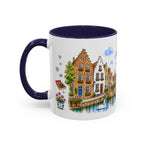 Bruges Illustrated Travel Mug | Belgium Souvenir Accent Coffee Mug | 11oz 15oz Ceramic Cup