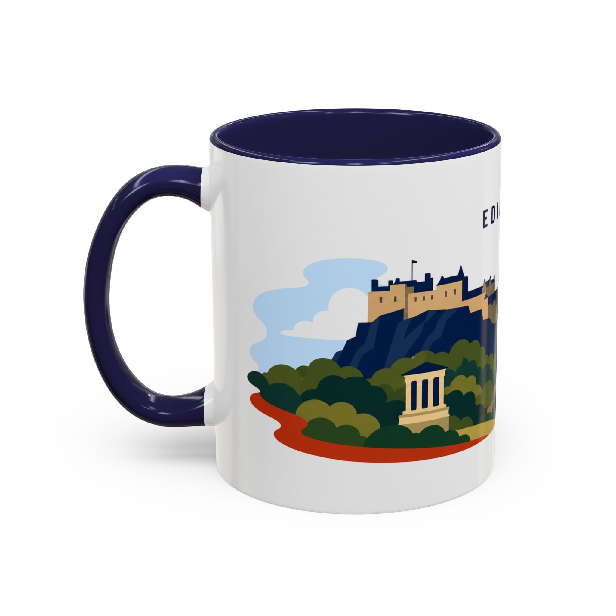 Edinburgh Coffee Mug | Travel Destination Souvenir Gift | Accent Color Ceramic 11oz 15oz