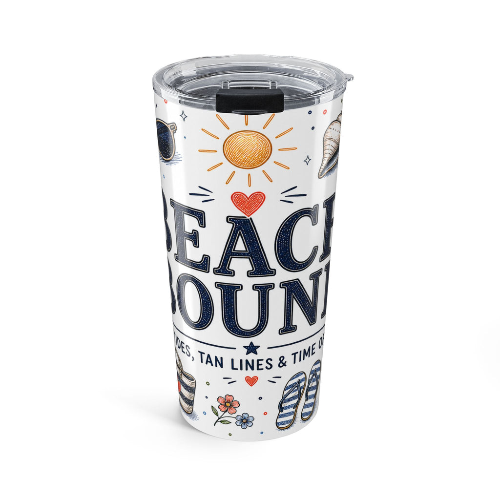 Beach Bound 20oz Tumbler | Coastal Summer Gift | Insulated Stainless Steel Travel Cup