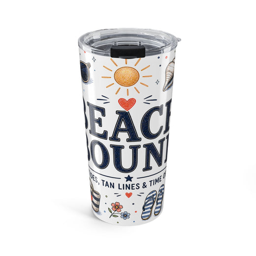 Beach Bound 20oz Tumbler | Coastal Summer Gift | Insulated Stainless Steel Travel Cup