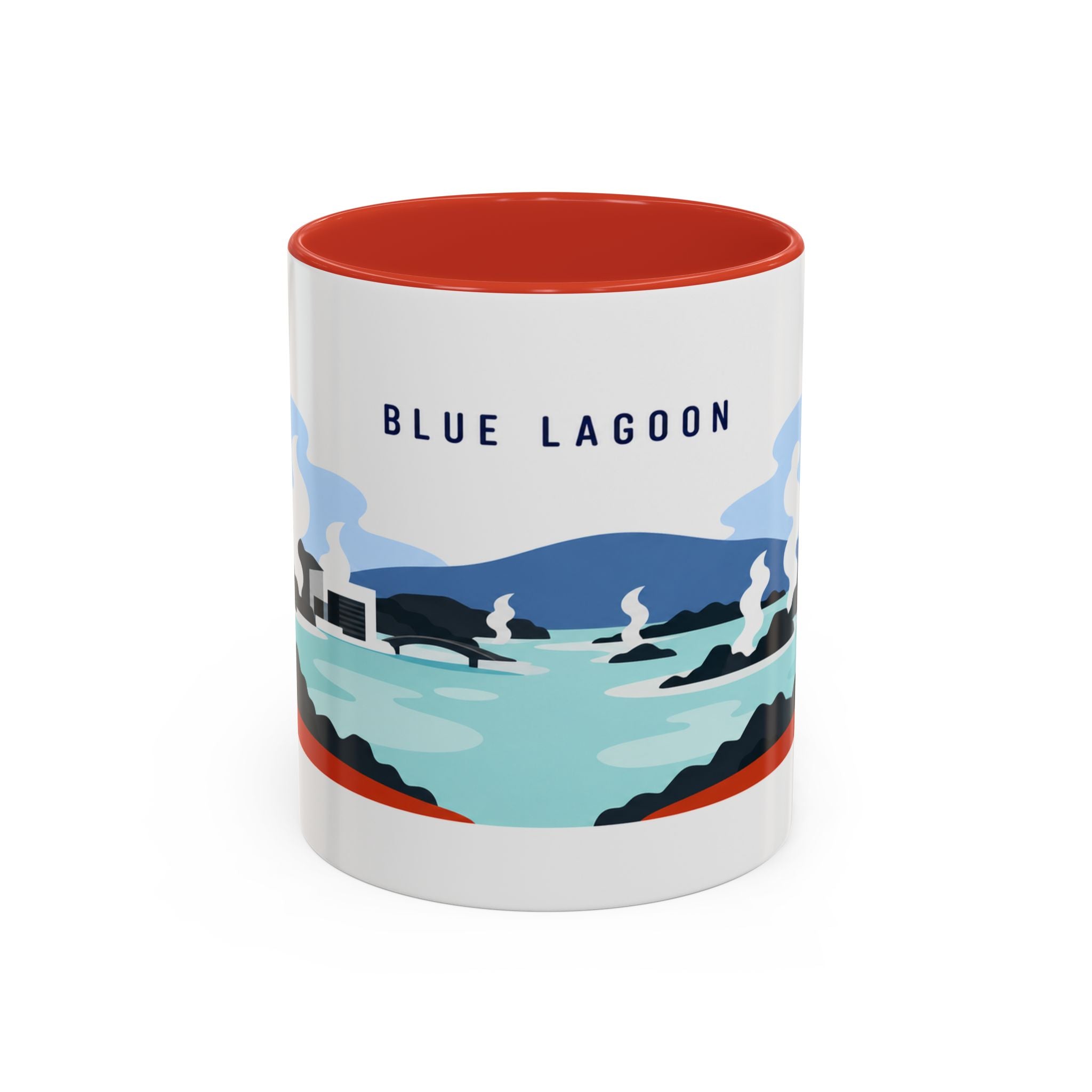 Blue Lagoon Coffee Mug | Travel Destination Souvenir Gift | Accent Color Ceramic 11oz 15oz