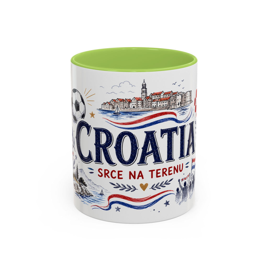 Croatia Soccer Coffee Mug | World Cup Fan Gift | Accent Color Ceramic 11oz 15oz Match Day Cup