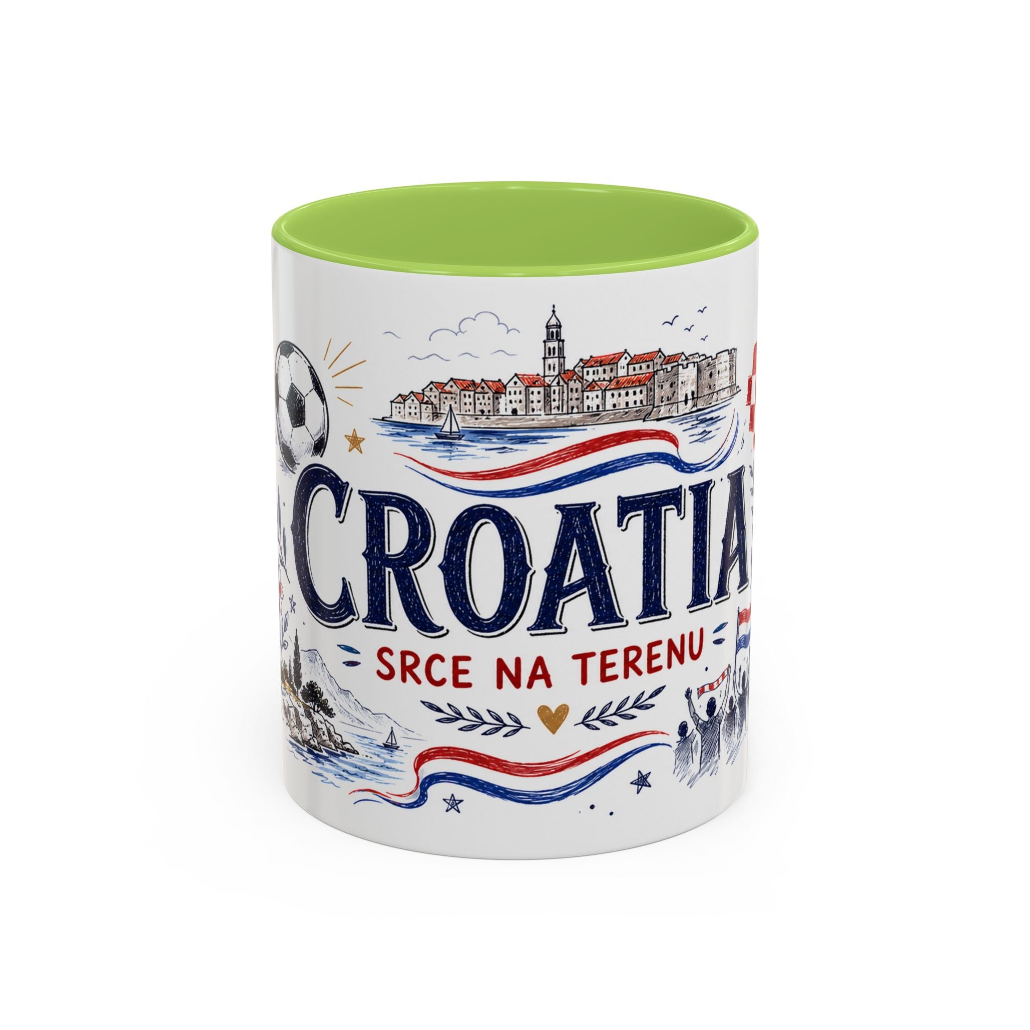 Croatia Soccer Coffee Mug | World Cup Fan Gift | Accent Color Ceramic 11oz 15oz Match Day Cup
