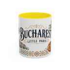Bucharest Coffee Mug | Romania Travel Souvenir | Vintage Illustrated City Gift | 11 oz 15 oz Accent Mug