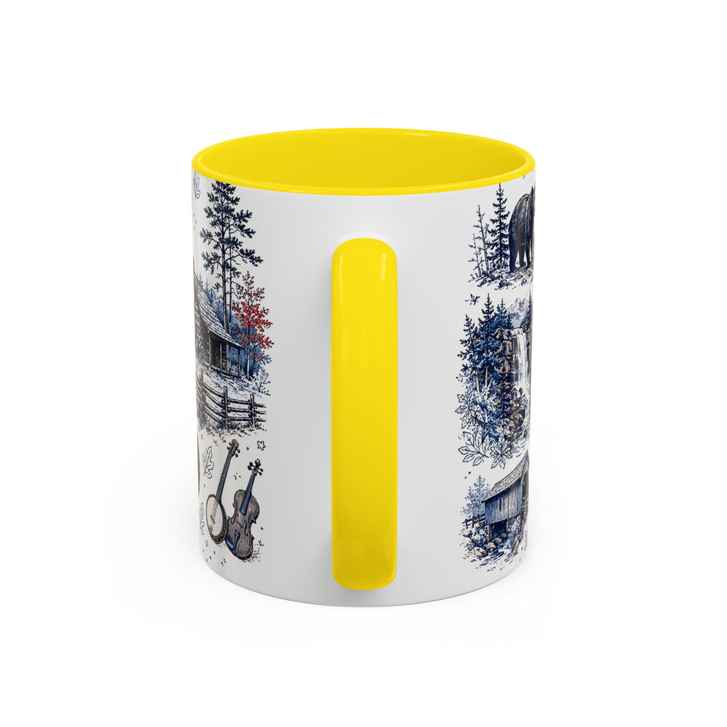 Great Smoky Mountains Coffee Mug | National Park Hiking Gift | Accent Color Ceramic 11oz 15oz