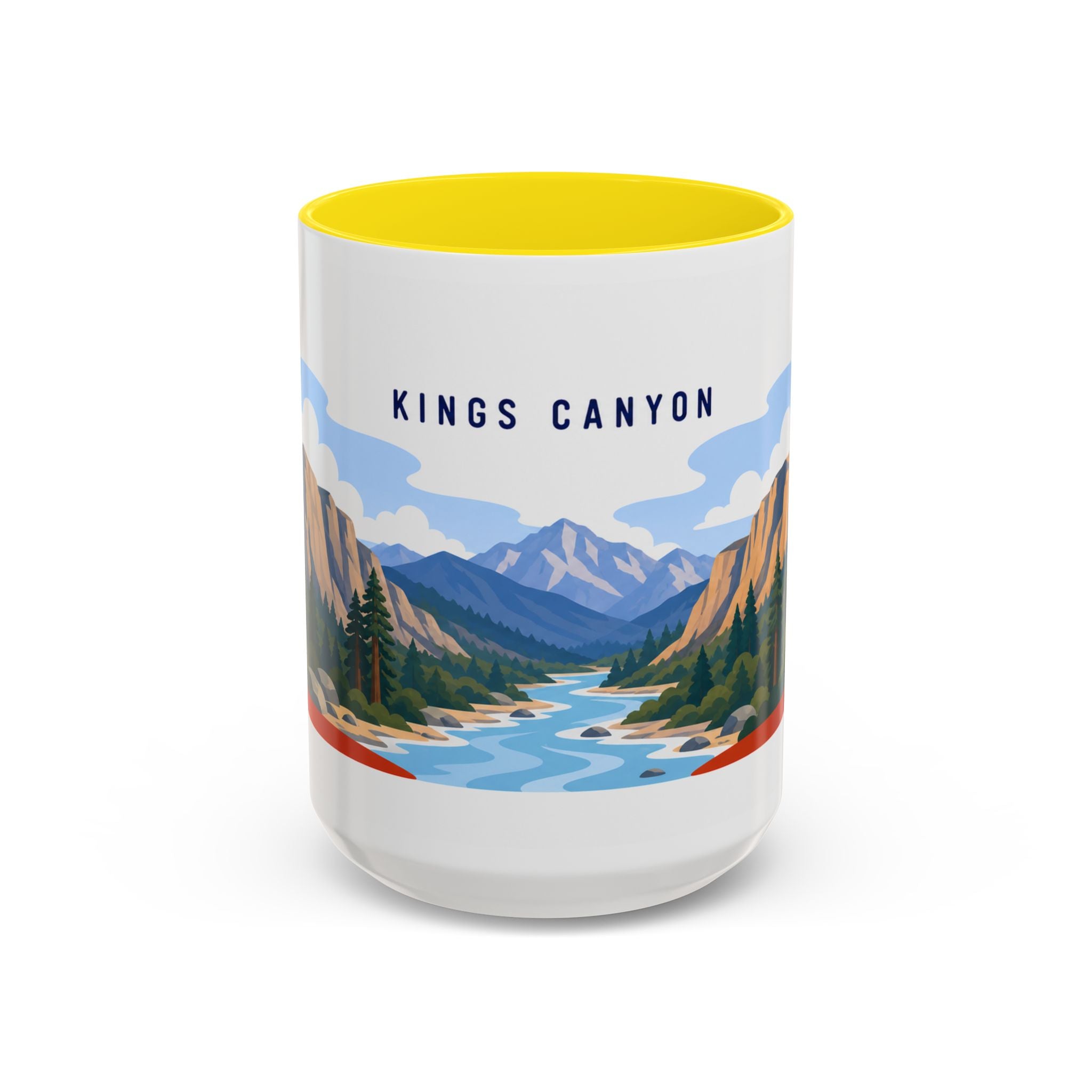 Kings Canyon National Park Coffee Mug | Solid Color Block Park Souvenir | 11oz 15oz Accent Mug