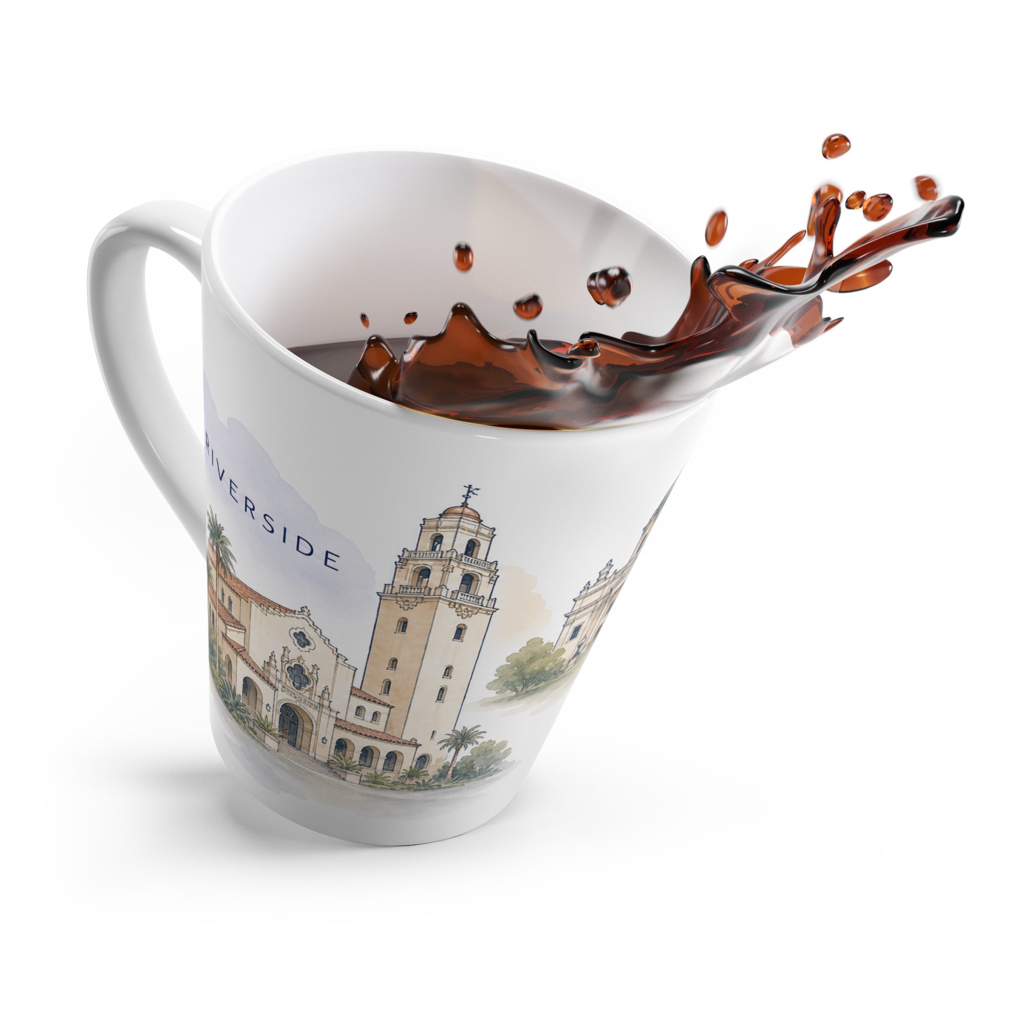 Riverside Latte Mug | Watercolor City Travel Mug | 12 oz Ceramic Souvenir Gift