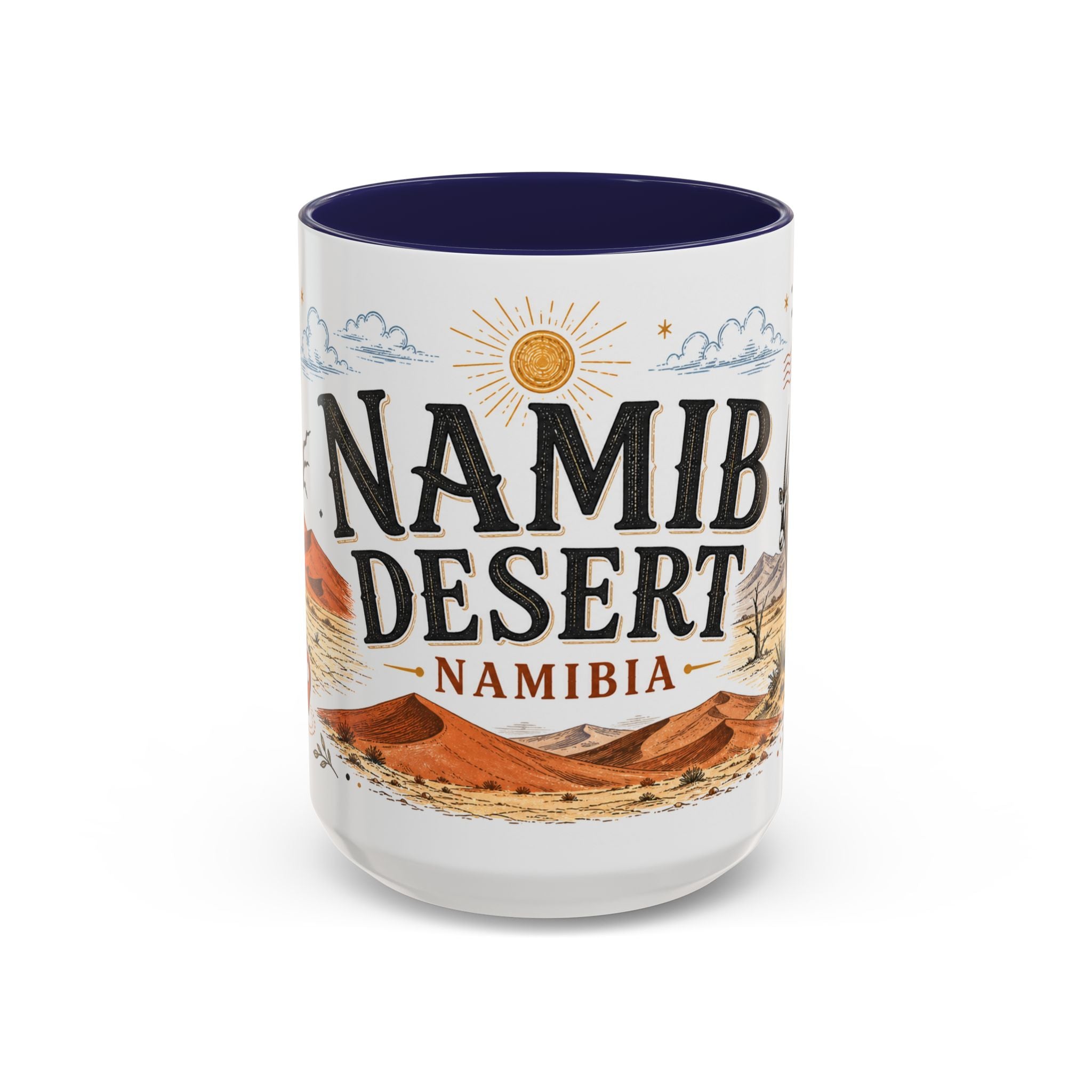 Namib Desert Coffee Mug | Travel Destination Souvenir Gift | Accent Color Ceramic 11oz 15oz
