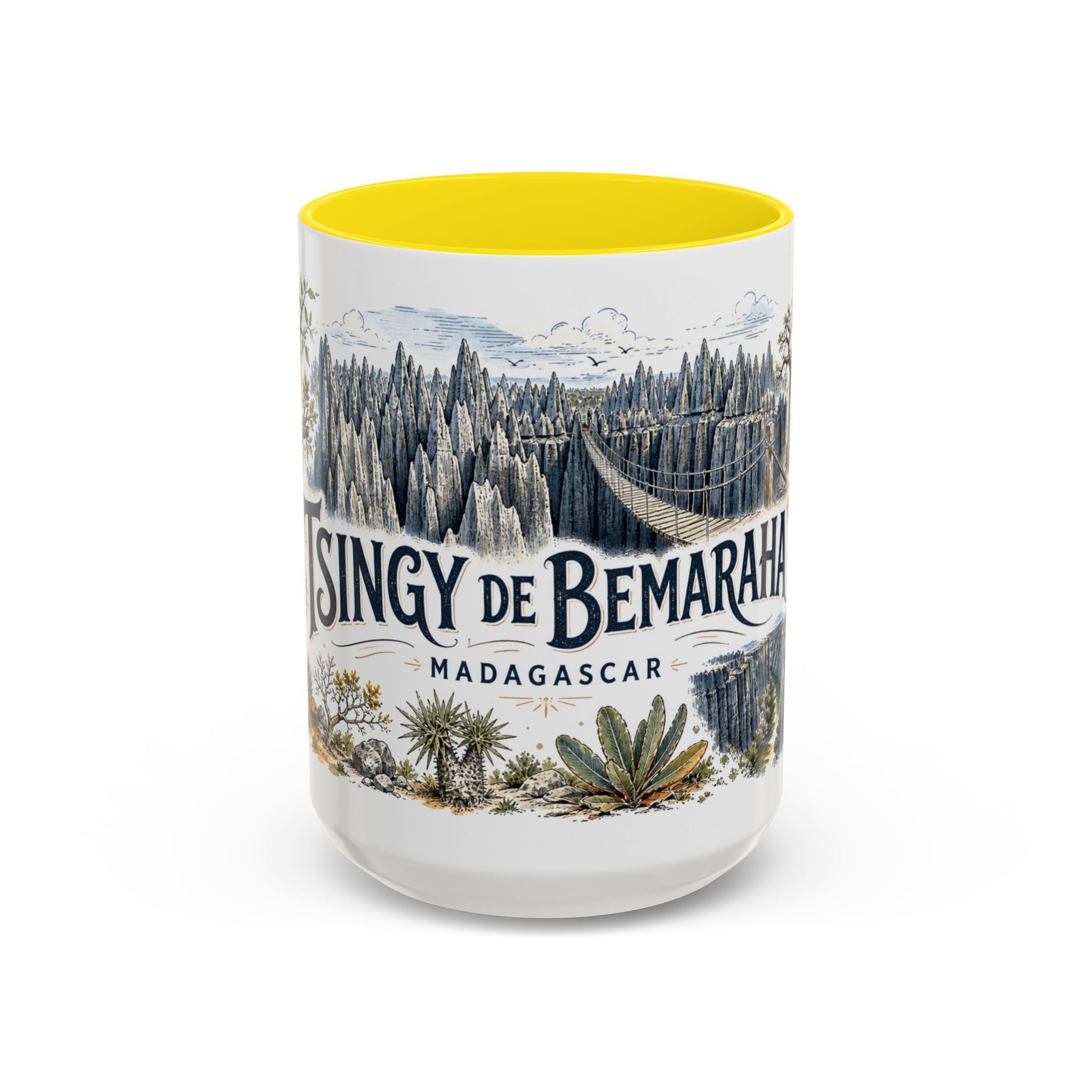 Tsingy de Bemaraha Mug, Madagascar Travel Souvenir, Bucket List Gift, Accent Ceramic Coffee Mug 11oz 15oz