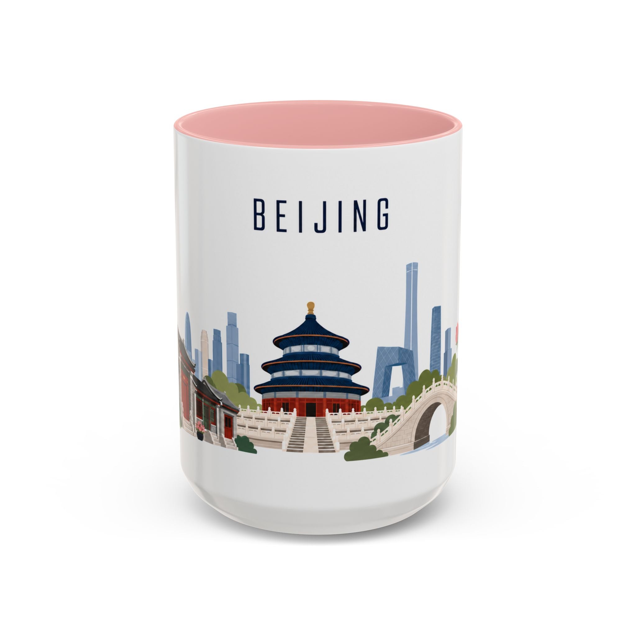 Beijing Coffee Mug | China Travel Souvenir | Porcelain Decal City Gift | 11oz 15oz Accent Mug