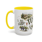 Tuscany Coffee Mug | Travel Destination Souvenir Gift | Accent Color Ceramic 11oz 15oz