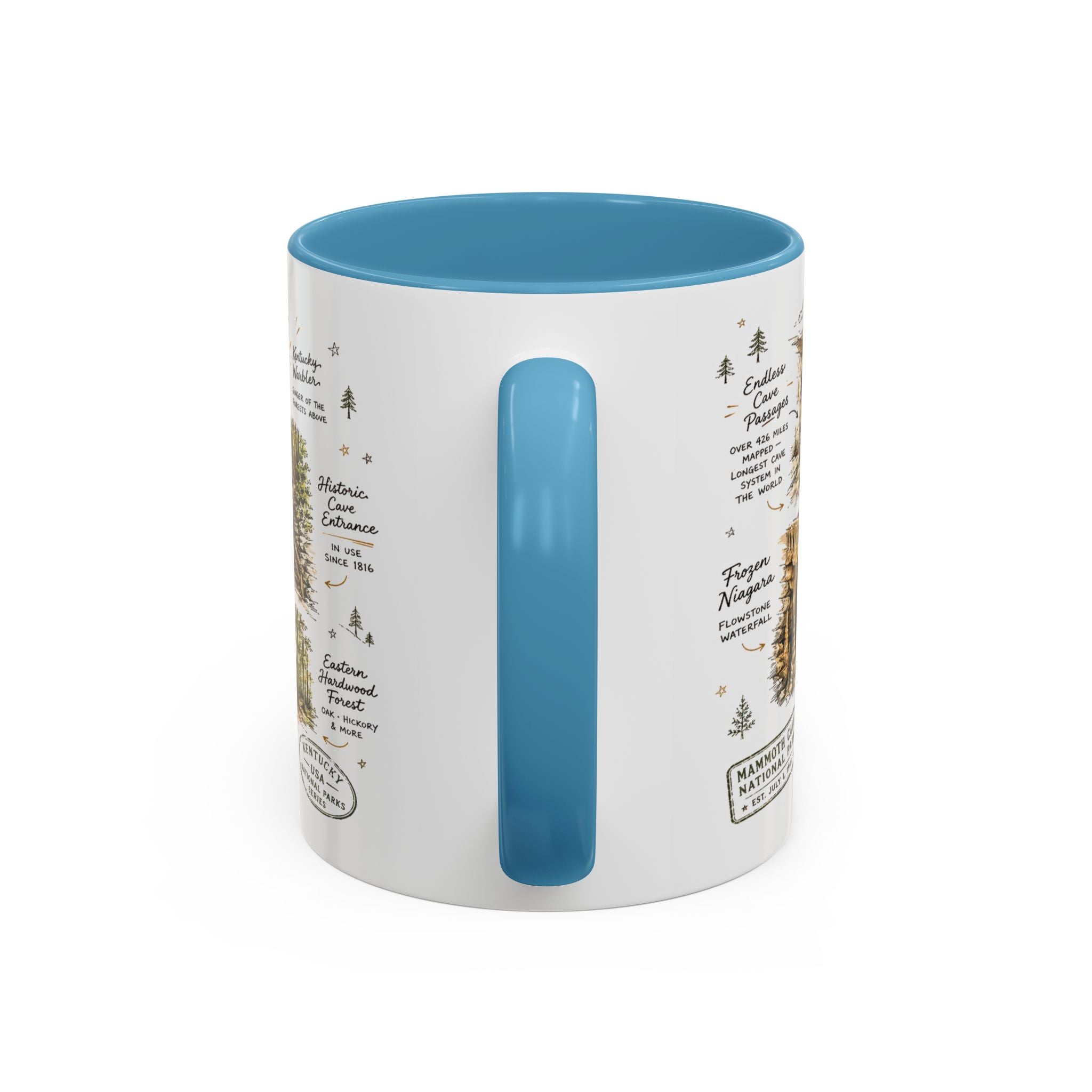 Mammoth Cave National Park Coffee Mug | Kentucky Cave Exploration Hiking Gift | Accent Color Ceramic 11oz 15oz