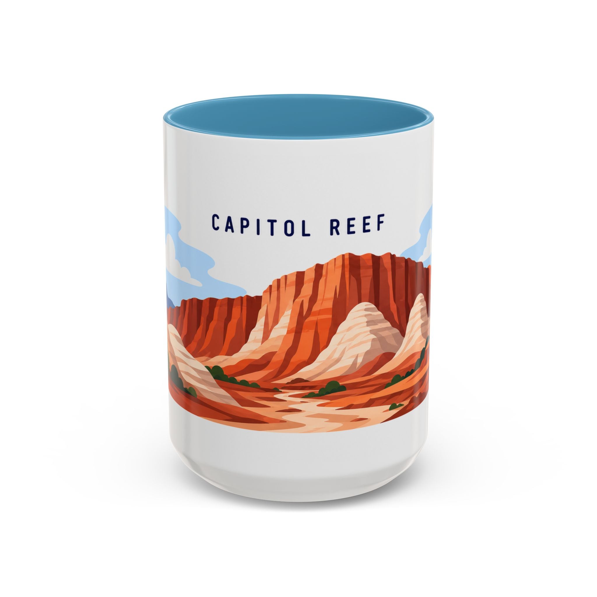 Capitol Reef National Park Coffee Mug | Solid Color Block Park Souvenir | 11oz 15oz Accent Mug