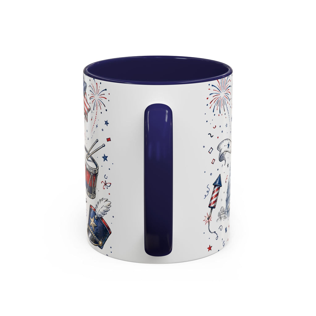 Stars and Stripes Forever Coffee Mug | Patriotic 4th of July Gift | Accent Color Ceramic 11oz 15oz
