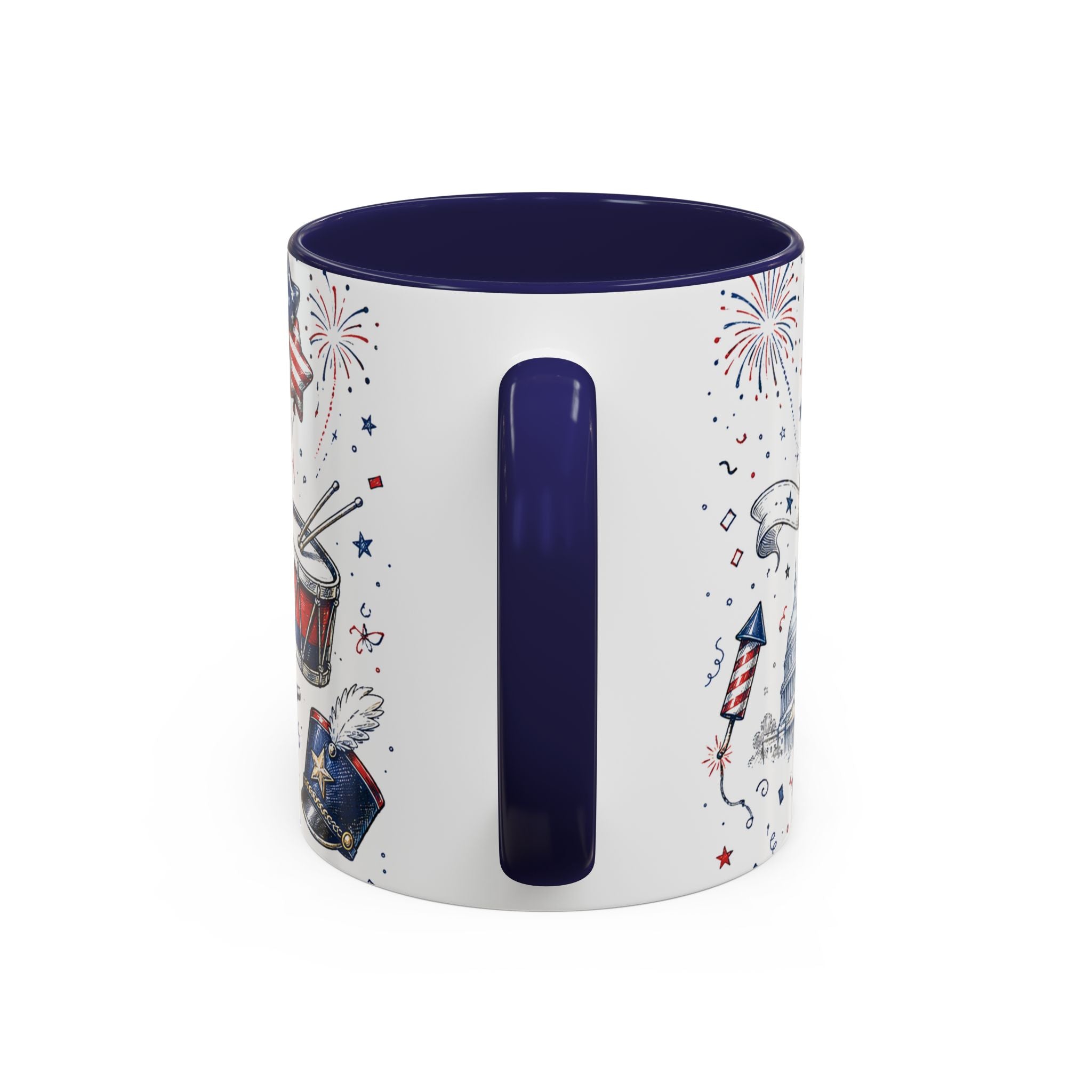 Stars and Stripes Forever Coffee Mug | Patriotic 4th of July Gift | Accent Color Ceramic 11oz 15oz