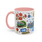 Hong Kong Illustrated Travel Mug | City Souvenir Accent Coffee Mug | 11oz 15oz Ceramic Cup