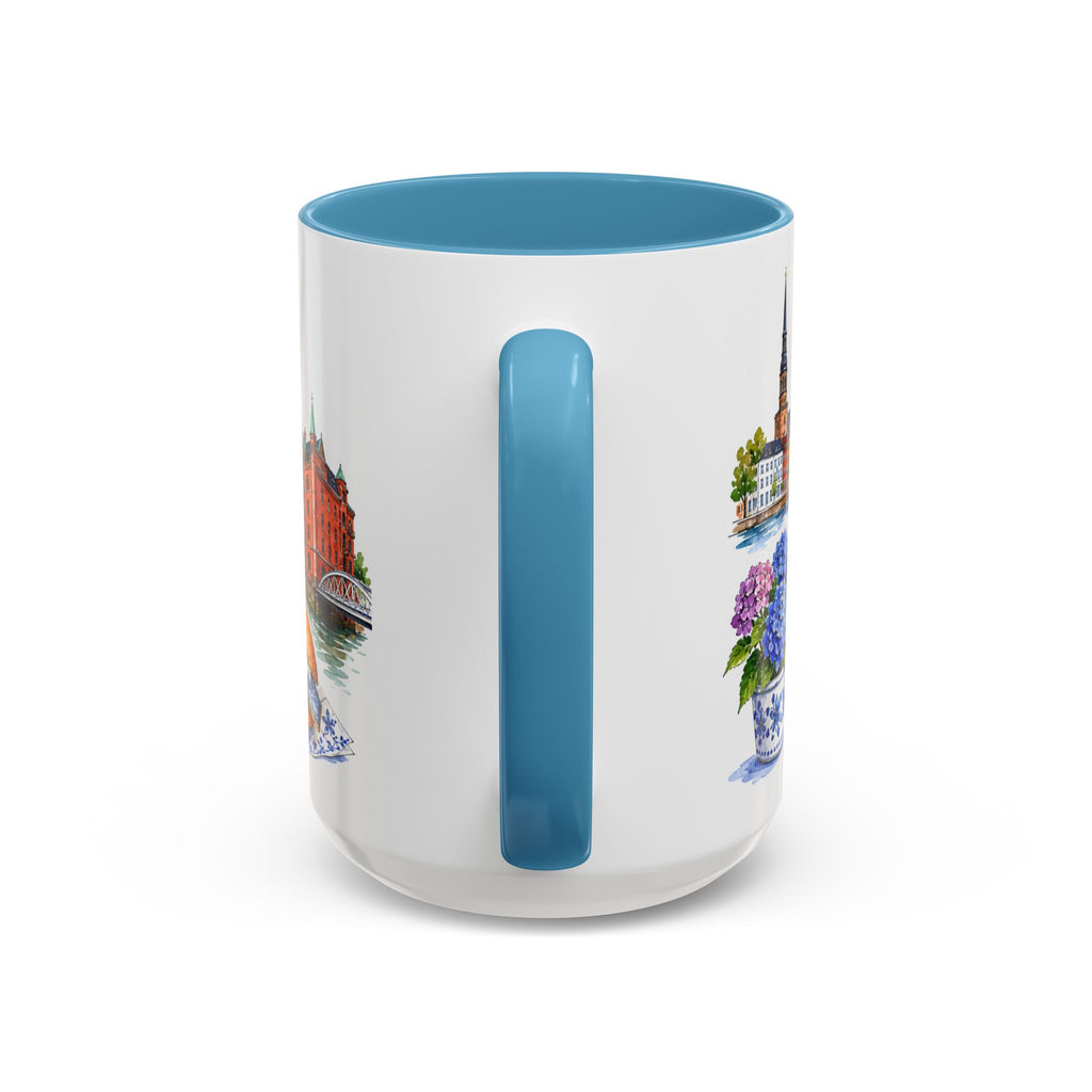 Hamburg Illustrated Travel Mug | City Souvenir Accent Coffee Mug | 11oz 15oz Ceramic Cup