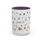 Santa Fe Christmas Mug | Watercolor City Souvenir | Ceramic Coffee Cup (11oz 15oz)