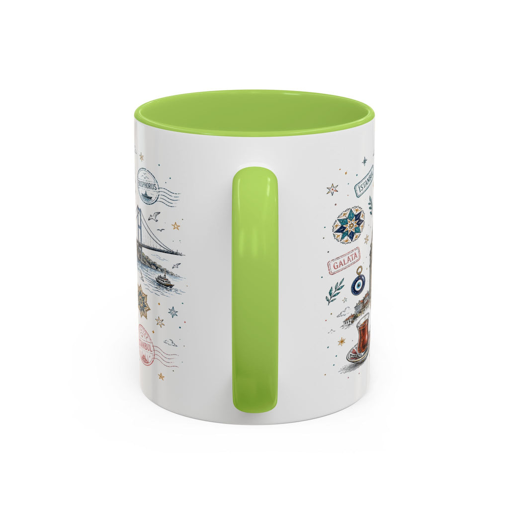 Istanbul Coffee Mug | Turkey Souvenir Travel Gift | Accent Color Ceramic 11oz 15oz