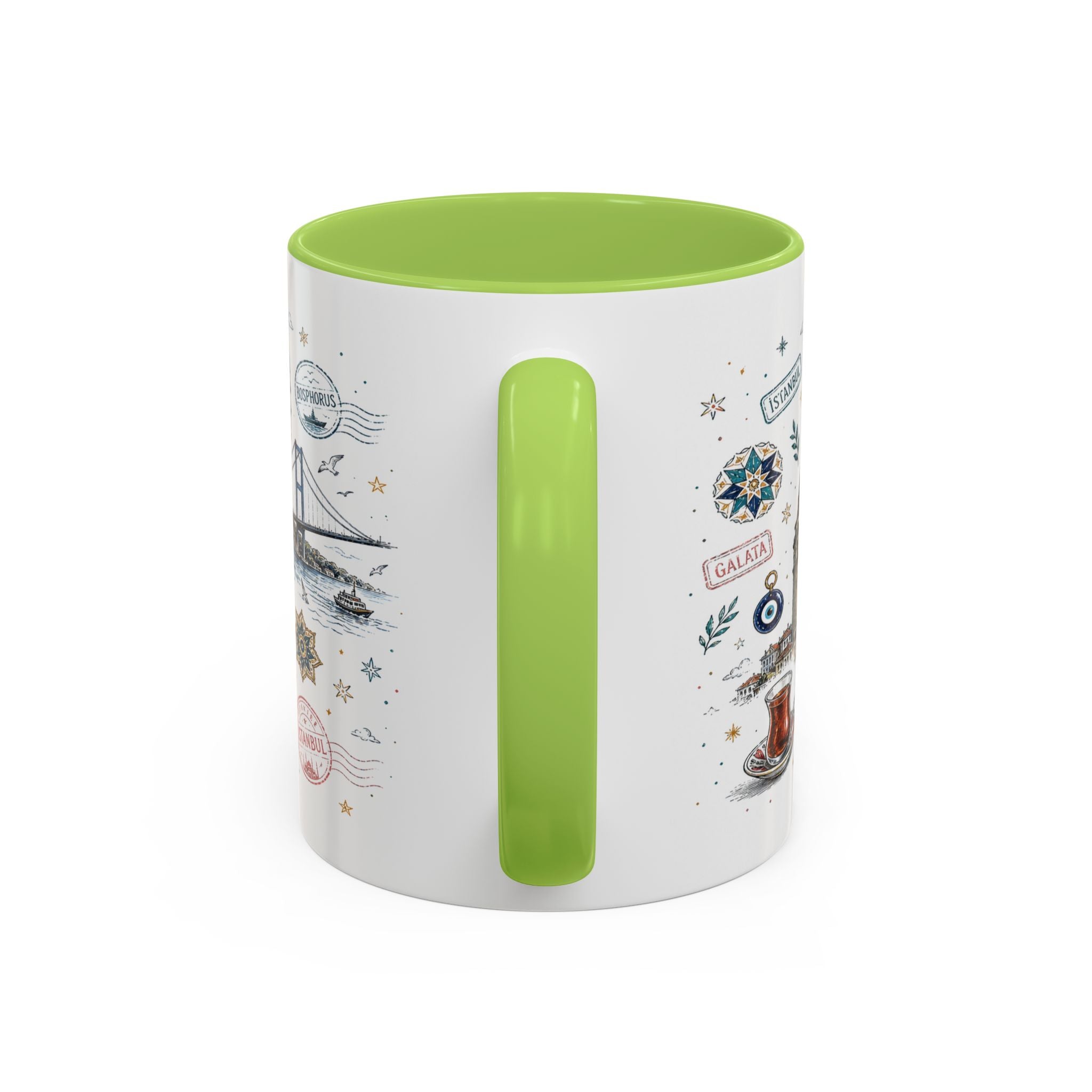 Istanbul Coffee Mug | Turkey Souvenir Travel Gift | Accent Color Ceramic 11oz 15oz