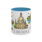 Dresden Illustrated Travel Mug | City Souvenir Accent Coffee Mug | 11oz 15oz Ceramic Cup
