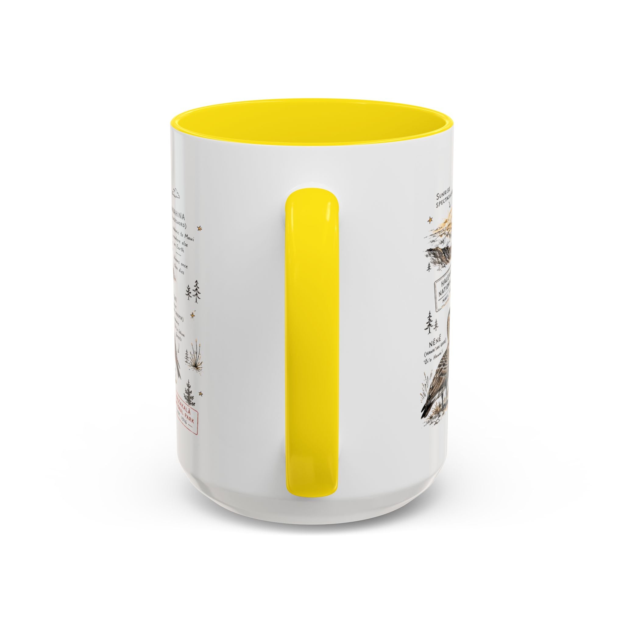 Haleakala National Park Coffee Mug | Hawaii Maui Sunrise Crater Gift | Accent Color Ceramic 11oz 15oz