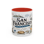 San Francisco Coffee Mug | California Souvenir Travel Gift | Accent Color Ceramic 11oz 15oz