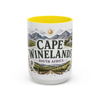 Cape Winelands Coffee Mug | Travel Destination Souvenir Gift | Accent Color Ceramic 11oz 15oz