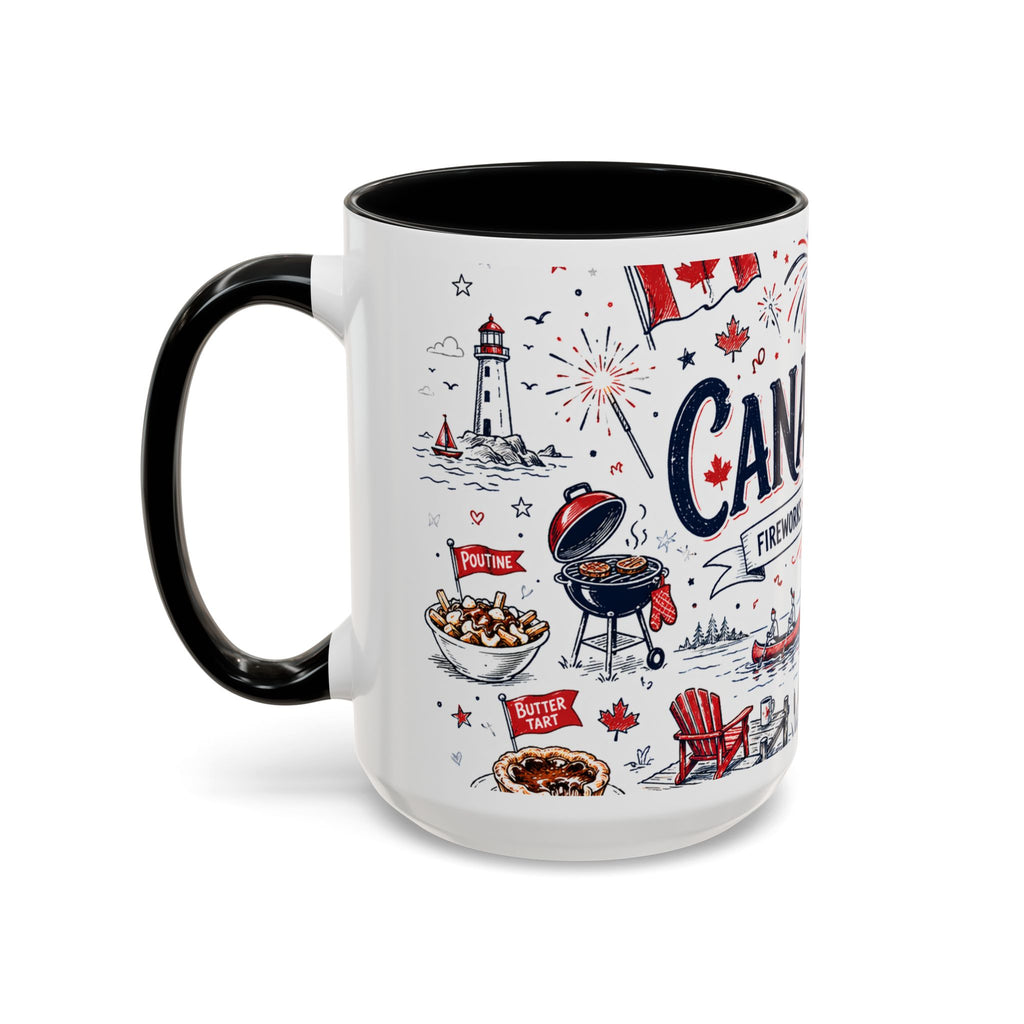 Canada Day Coffee Mug | Canadian Pride Gift | Accent Color Ceramic 11oz 15oz