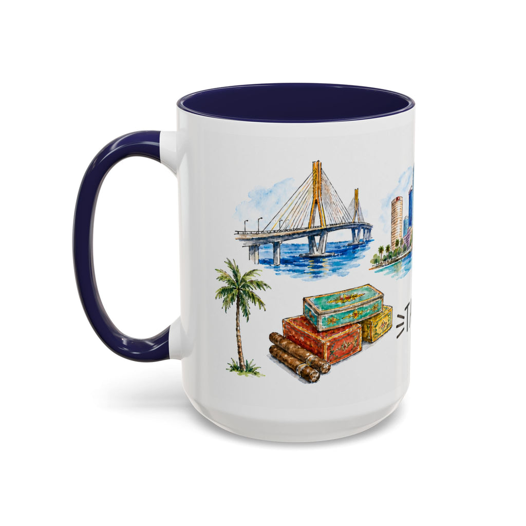 Tampa Illustrated Travel Mug | City Souvenir Accent Coffee Mug | 11oz 15oz Ceramic Cup