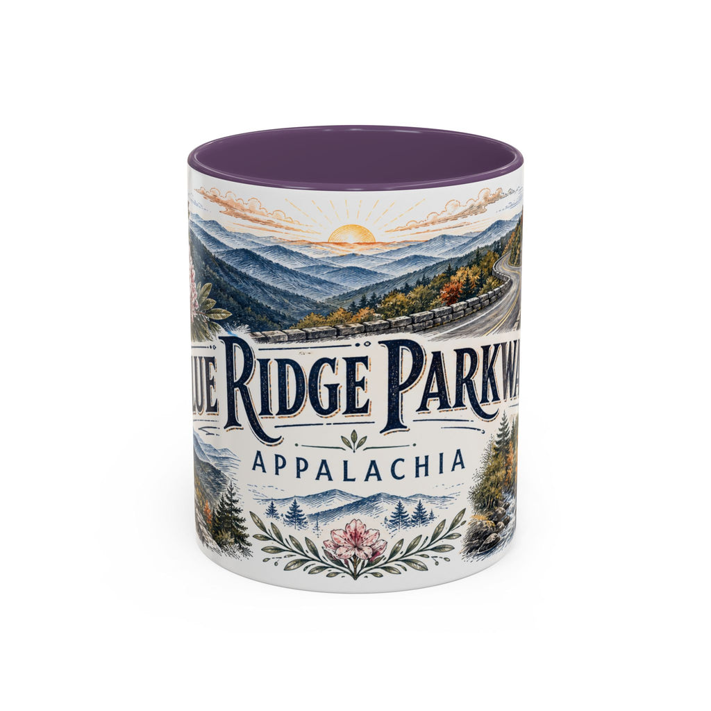 Blue Ridge Parkway Mug, Appalachia Travel Souvenir, Bucket List Gift, Accent Ceramic Coffee Mug 11oz 15oz