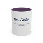 Personalized Teacher Mug | Custom Name Notebook Coffee Cup | Back to School Gift 11oz 15oz