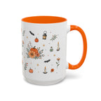 Black Cat Halloween Mug | Pumpkin Moon Watercolor Gift | Spooky Accent Cup 11oz 15oz
