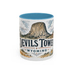 Devils Tower Mug, Wyoming Travel Souvenir, Bucket List Gift, Accent Ceramic Coffee Mug 11oz 15oz
