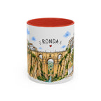 Ronda Illustrated Travel Mug | Spain Souvenir Accent Coffee Mug | 11oz 15oz Ceramic Cup