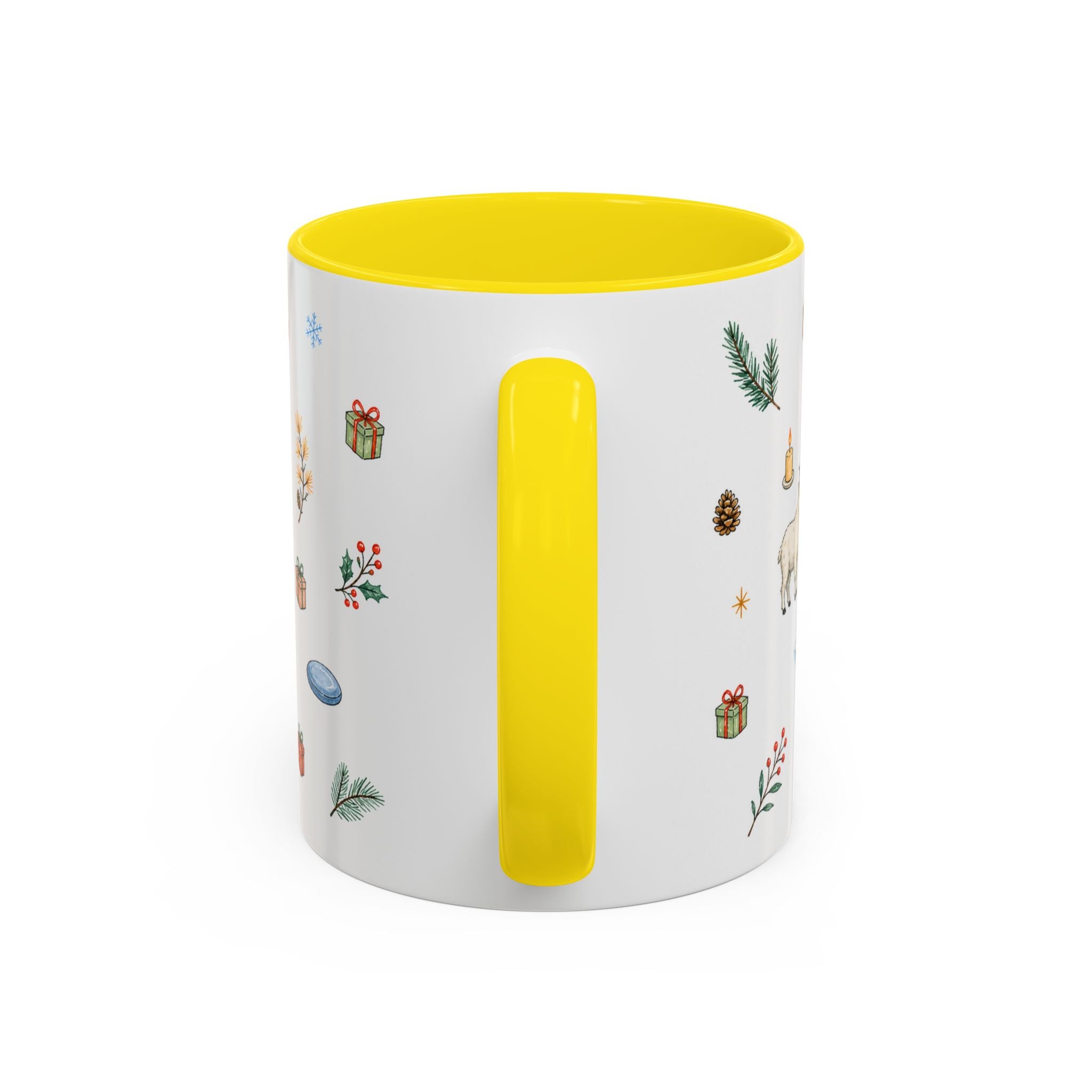Banff Lake Louise Christmas Mug | Watercolor Travel Souvenir | Holiday Gift | Accent Ceramic Coffee Cup 11oz 15oz