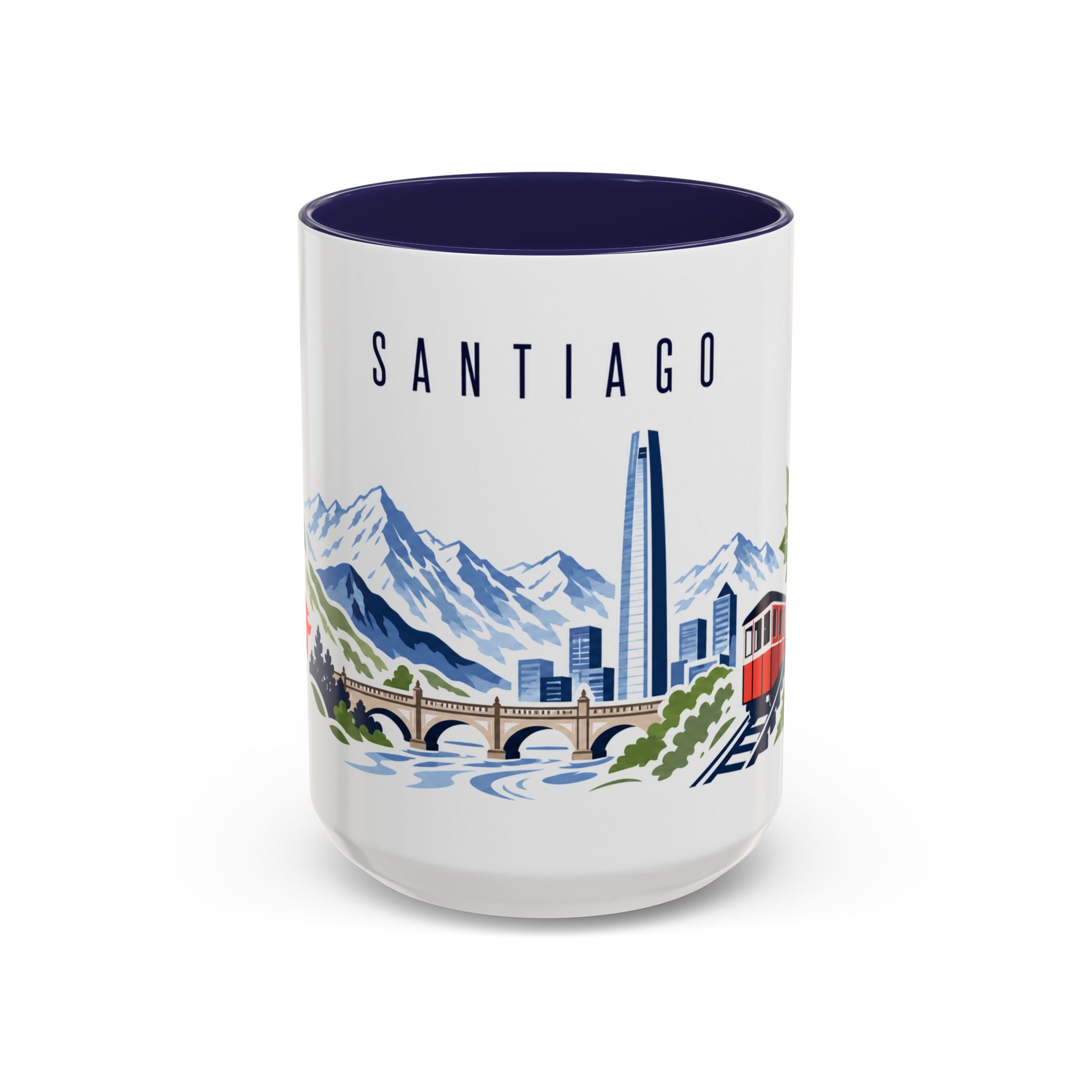 Santiago Coffee Mug | Chile Travel Souvenir | Porcelain Decal City Gift | 11oz 15oz Accent Mug