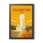 Yellowstone United States Framed Poster | Vintage Travel Wall Art | Black Walnut White Frame | 16x24 20x30