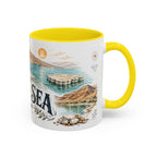 Dead Sea Mug, Jordan Travel Souvenir, Bucket List Gift, Accent Ceramic Coffee Mug 11oz 15oz