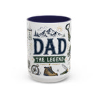 Dad The Legend Coffee Mug | Father's Day Gift for Dad | Accent Color Ceramic 11oz 15oz