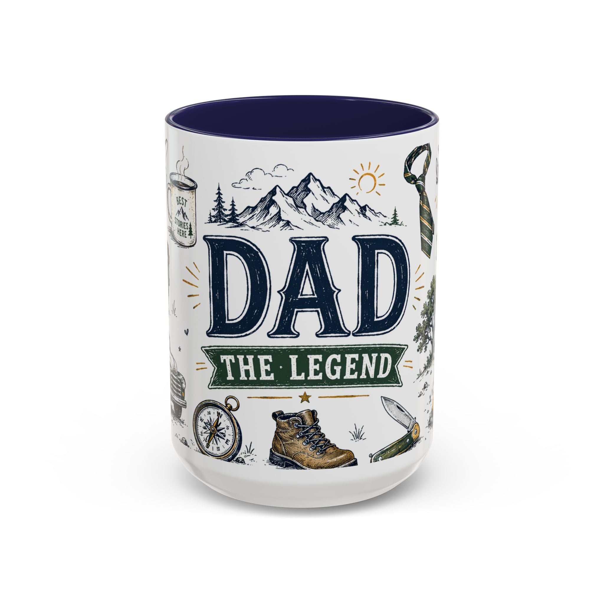 Dad The Legend Coffee Mug | Father's Day Gift for Dad | Accent Color Ceramic 11oz 15oz