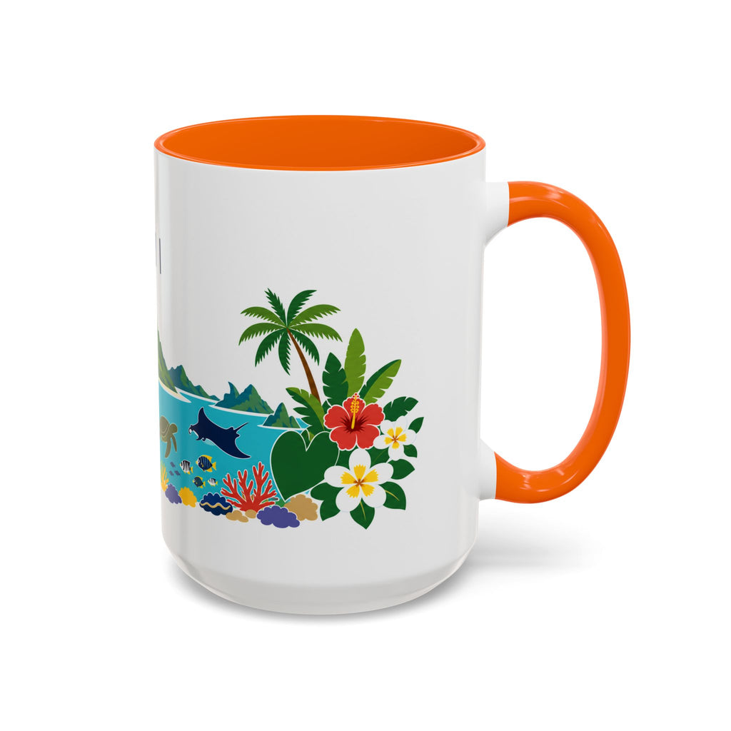 Fiji Coffee Mug | Travel Destination Souvenir Gift | Accent Color Ceramic 11oz 15oz