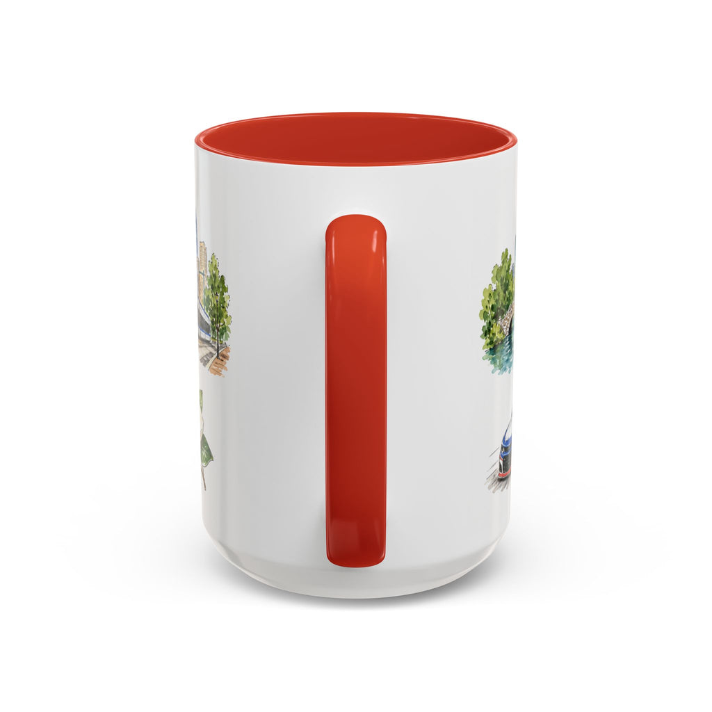 Charlotte Illustrated Travel Mug | City Souvenir Accent Coffee Mug | 11oz 15oz Ceramic Cup