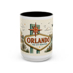 Orlando Coffee Mug | United States Travel Souvenir | Vintage Illustrated City Gift | 11 oz 15 oz Accent Mug