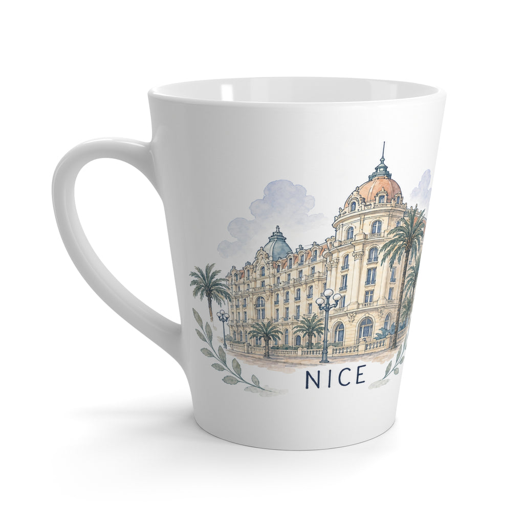 Nice Latte Mug | Watercolor City Travel Mug | 12 oz Ceramic Souvenir Gift