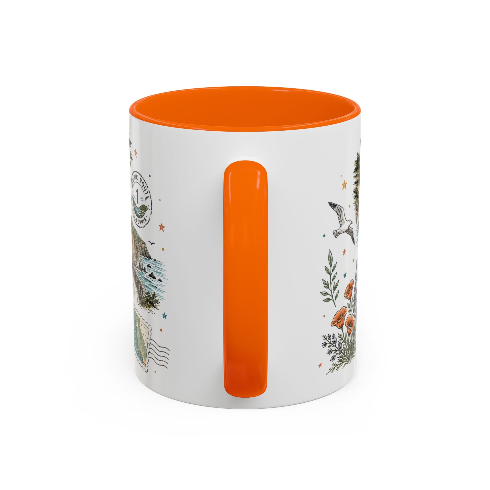 Big Sur Coffee Mug | Travel Destination Souvenir Gift | Accent Color Ceramic 11oz 15oz