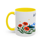 Aries Zodiac Coffee Mug | Ram and Floral Design | Astrology Birthday Gift | 11 oz 15 oz Ceramic Accent Mug