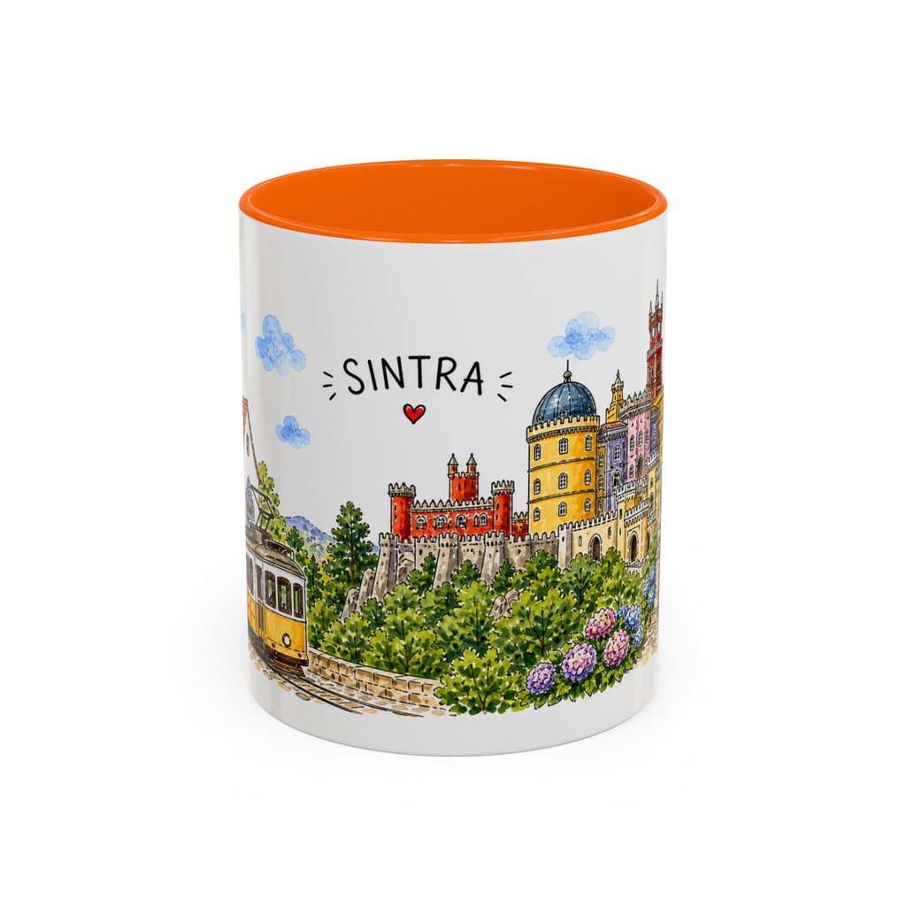 Sintra Illustrated Travel Mug | Portugal Souvenir Accent Coffee Mug | 11oz 15oz Ceramic Cup